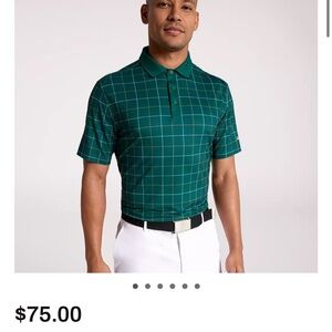 Walter Hagen Teal Grid Polo Shirt